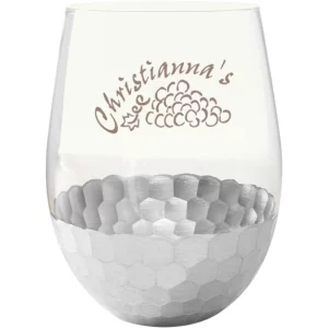 Metallic Stemless Custom Wine Glass - 18 oz.