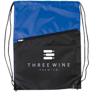 Two-Tone Custom Drawstring Backpack w/ Zipper